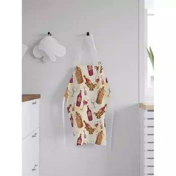 JoyArty Фартук женский для готовки Винный вечер 65х65х28 см