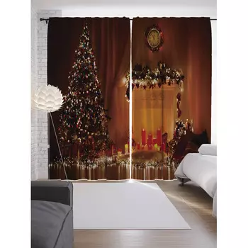 JoyArty Фотошторы для кухни и спальни Рождественская елка 265х145 см