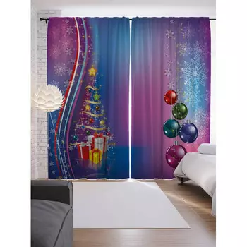 JoyArty Фотошторы для кухни и спальни Сказочное Рождество 265х145 см
