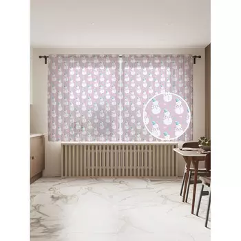 JoyArty Фототюль Новогодний снеговик 145x180 см 2 полотна со шторной лентой + 50 крючков