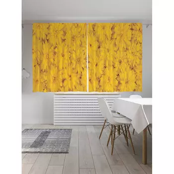 JoyArty Классические шторы Цветочная россыпь серия Oxford DeLux 2 полотна 145x180 см