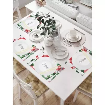 JoyArty Комплект салфеток для сервировки стола Домашнее меню 46х32 см 4 шт.