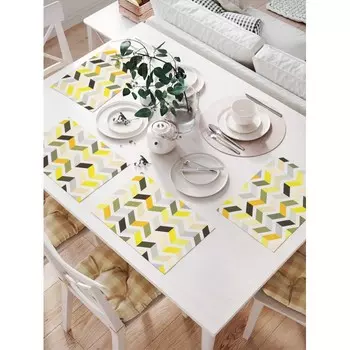 JoyArty Комплект салфеток для сервировки стола Краски зигзага 46х32 см 4 шт.