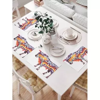 JoyArty Комплект салфеток для сервировки стола Мозаичный бык 46х32 см 4 шт.