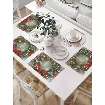 JoyArty Комплект салфеток для сервировки стола Новогодние колокольчики 46х32 см 4 шт.