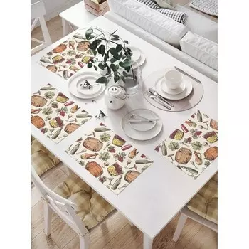 JoyArty Комплект салфеток для сервировки стола Винный базар 46х32 см 4 шт.