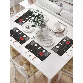 JoyArty Комплект тканевых салфеток Кассета 90-тых 46x32 см 4 шт.