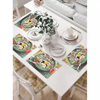 JoyArty Комплект тканевых салфеток Корея в окружении морей 46x32 см 4 шт