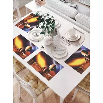 JoyArty Комплект тканевых салфеток Космическое озеро 46x32 см 4 шт.