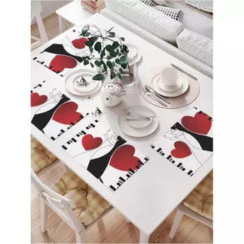 JoyArty Комплект тканевых салфеток Коты и любовь 46x32 см 4 шт.