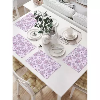 JoyArty Комплект тканевых салфеток Многоликие сердца 46x32 см 4 шт.