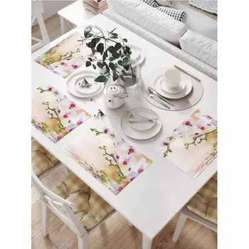 JoyArty Комплект тканевых салфеток Нежная орхидея 46x32 см 4 шт.
