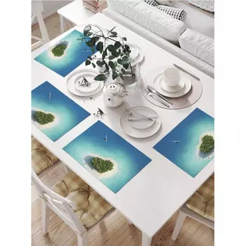 JoyArty Комплект тканевых салфеток Остров любви 46x32 см 4 шт.