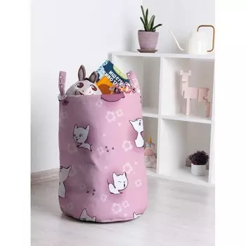 JoyArty Корзина для игрушек Цветочные коты 50x35 см