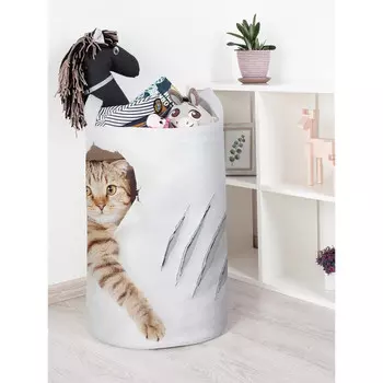 JoyArty Корзина для игрушек Кот с царапиной 40x60 см
