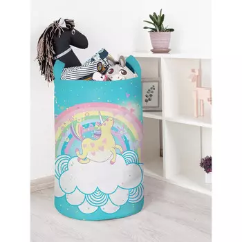 JoyArty Корзина для игрушек Радужный единорог 40x60 см
