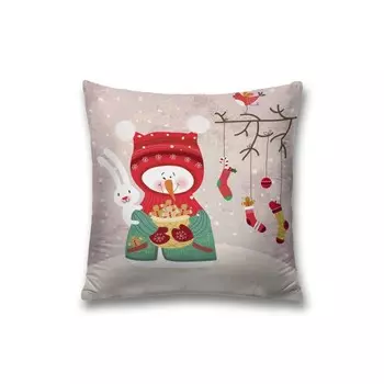 JoyArty Наволочка декоративная на молнии Угощение от снеговика 45x45 см