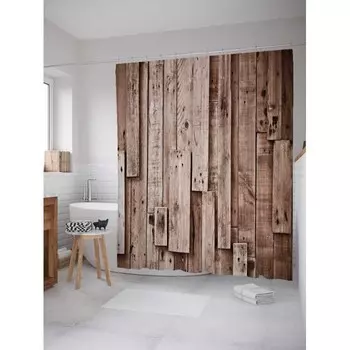 JoyArty Штора для ванной Доски безумия 180х200 см