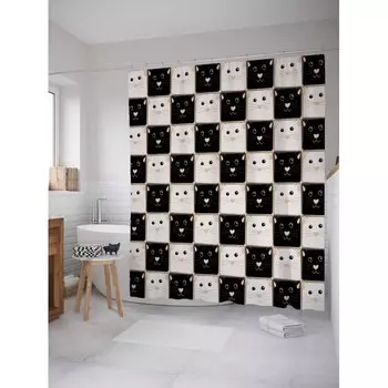 JoyArty Штора для ванной Котики 180х200 см