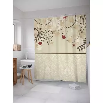 JoyArty Штора для ванной Листья фантазий 180х200 см