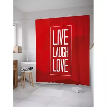 JoyArty Штора для ванной Live.Laugh.Love 180х200 см