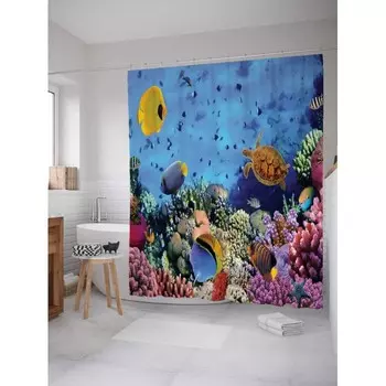 JoyArty Штора для ванной Морская глубина 180х200 см