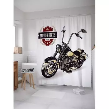 JoyArty Штора для ванной Новые мотоциклы 180х200 см