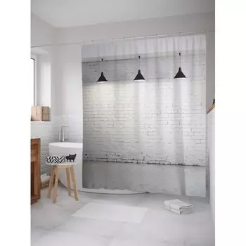 JoyArty Штора для ванной Светлая комната 180х200 см