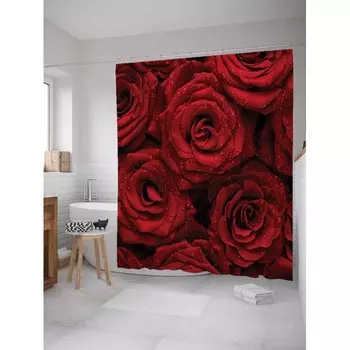 JoyArty Штора для ванной Свежие розы 180х200 см