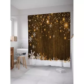 JoyArty Штора для ванной Волшебные снежинки 180х200 см