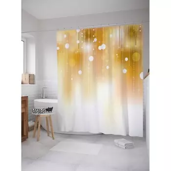 JoyArty Штора занавеска из сатена с крючками Звездная иллюзия 200х180 см