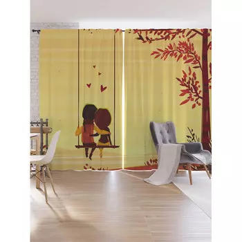 JoyArty Шторы под лён Две половинки серия Oxford DeLux 340х265 см