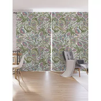 JoyArty Шторы под лён В цветочном мире серия Oxford DeLux 340х265 см