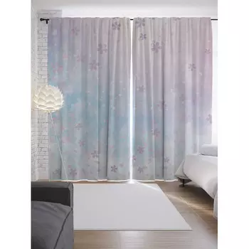 JoyArty Шторы с фотопечатью Цветочный дождь из сатена 290х265 см
