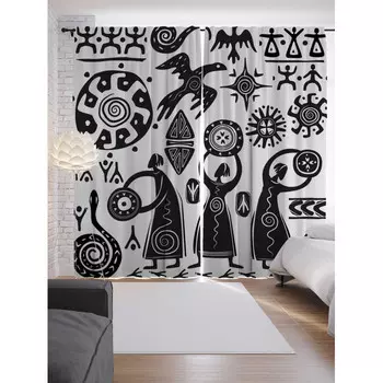 JoyArty Шторы с фотопечатью Древняя культура из сатена 290х265 см