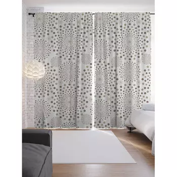 JoyArty Шторы с фотопечатью Круговой эксперимент из сатена 290х265 см