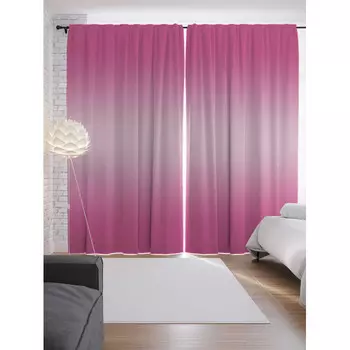 JoyArty Шторы с фотопечатью Переход фламинго из сатена 290х265 см