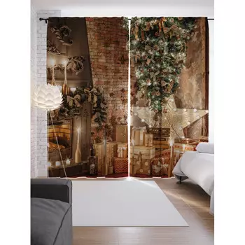 JoyArty Шторы с фотопечатью Подарки для семьи из сатена 290х265 см
