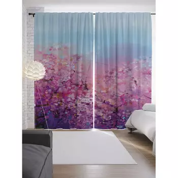 JoyArty Шторы с фотопечатью Райская фантазия из сатена 290х265 см