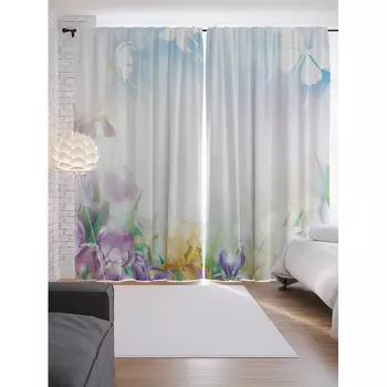 JoyArty Шторы с фотопечатью Сказочные лепестки из сатена 290х265 см