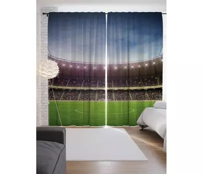 JoyArty Шторы с фотопечатью Стадион со зрителями из сатена 290х265 см