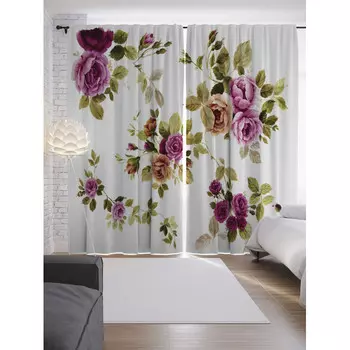 JoyArty Шторы с фотопечатью Весеннее обаяние из сатена 290х265 см