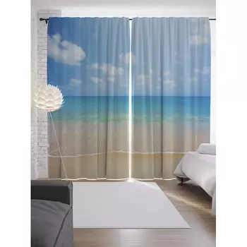 JoyArty Шторы с фотопечатью Зов моря из сатена 290х265 см