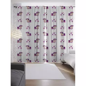 JoyArty Шторы с фотопечатью Звездные лошадки из сатена 290х265 см