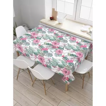 JoyArty Скатерть на кухонный стол Цветущие кактусы 145x120 см