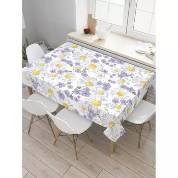 JoyArty Скатерть прямоугольная из сатена Цветочный узор 180x145