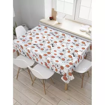 JoyArty Скатерть прямоугольная из сатена Ромашковая земля 180x145