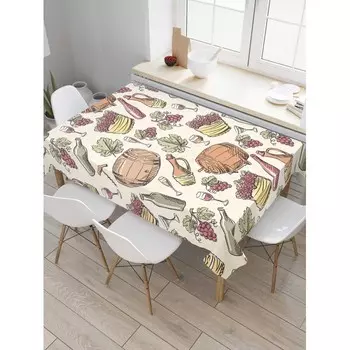 JoyArty Скатерть прямоугольная из сатена Винный базар 180x145