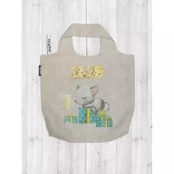 JoyArty Сумка авоська Новогодняя мышь 65x46x7 см