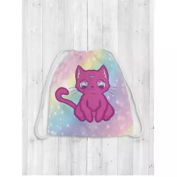 JoyArty Сумка для сменной обуви и вещей Кот на радуге 38x40 см